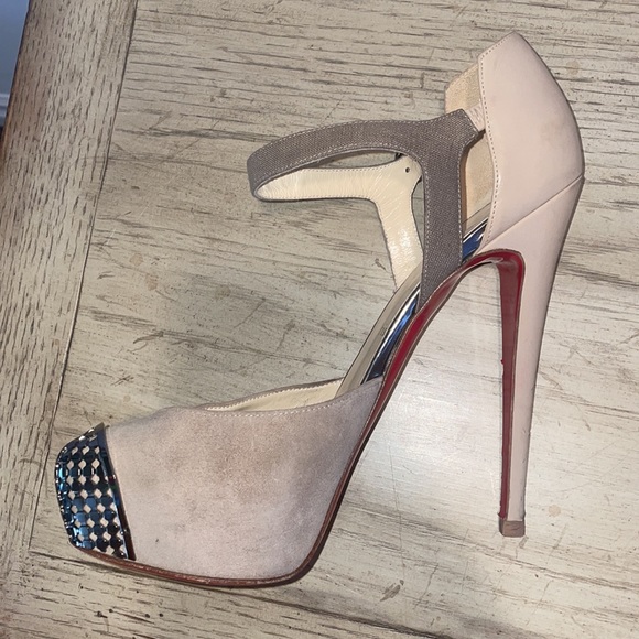 Christian Louboutin suede/crelino/calf heel, 39.5 - Picture 11 of 16